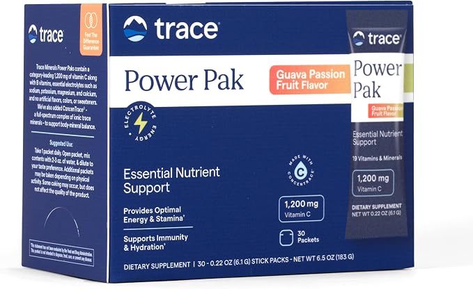 Trace Minerals | Power Pak Electrolyte Powder Packets | 1200 mg Vitamin C by TRACEMINERALS