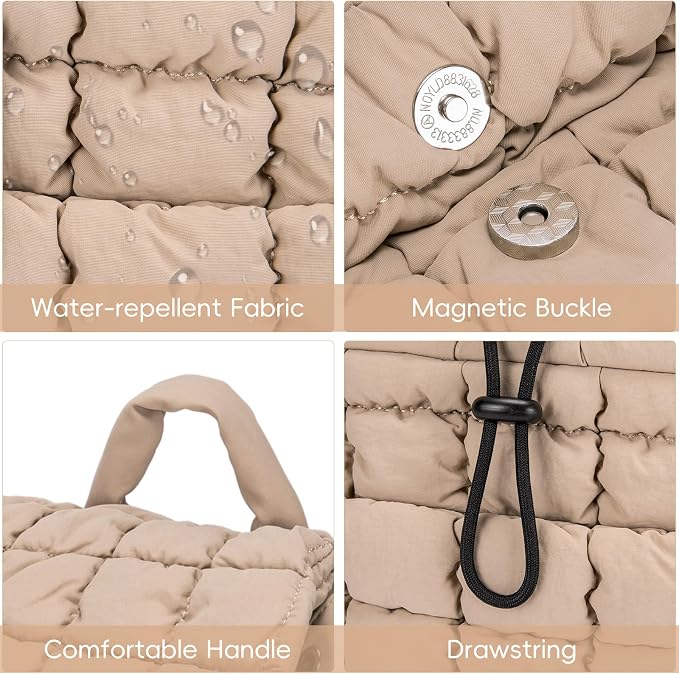 CLUCI Puffy Quilted Backpack Purse - Image 5
