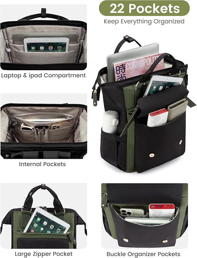 LOVEVOOK Laptop Backpack for Women Work Travel Backpack Purse, Nurse Bags - Image 5