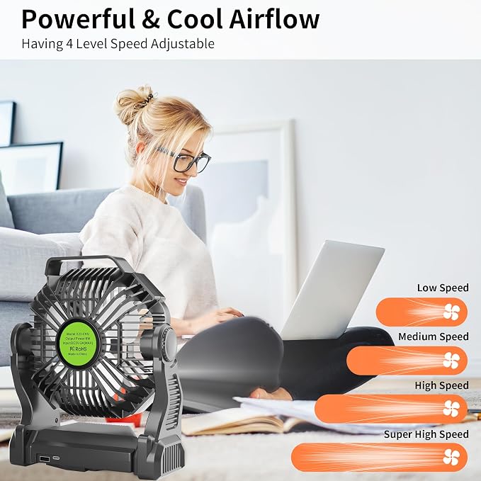 Rechargeable Portable Camping Fan - Image 3