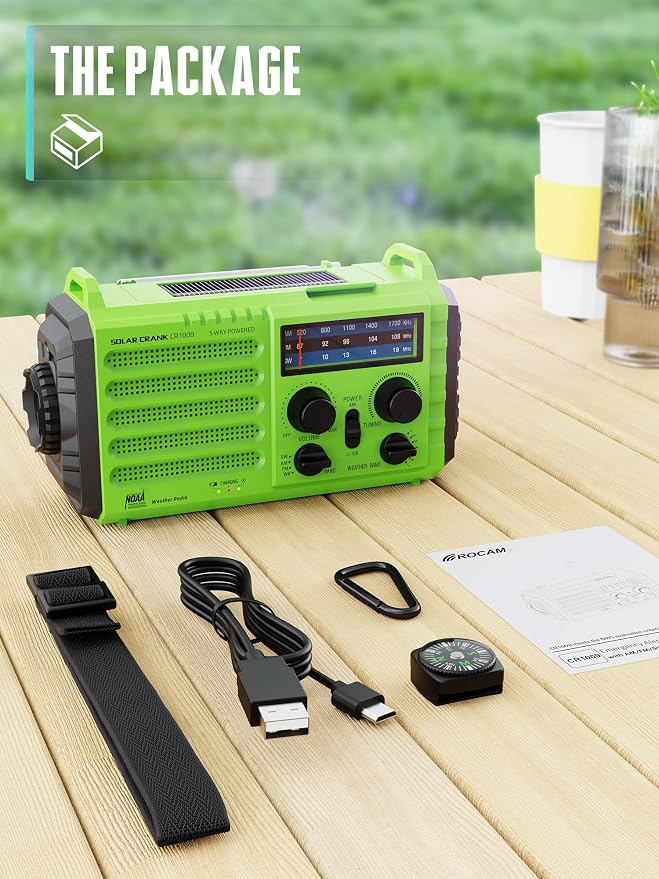 Emergency Radio with NOAA Weather Alert – Solar Hand Crank Portable AM/FM - Image 8