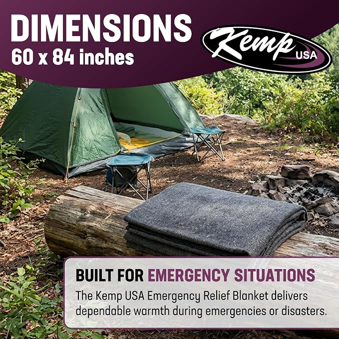 Kemp USA Emergency Relief Blanket Gray 60 x 84 Inch Multipurpose Disaster - Image 5