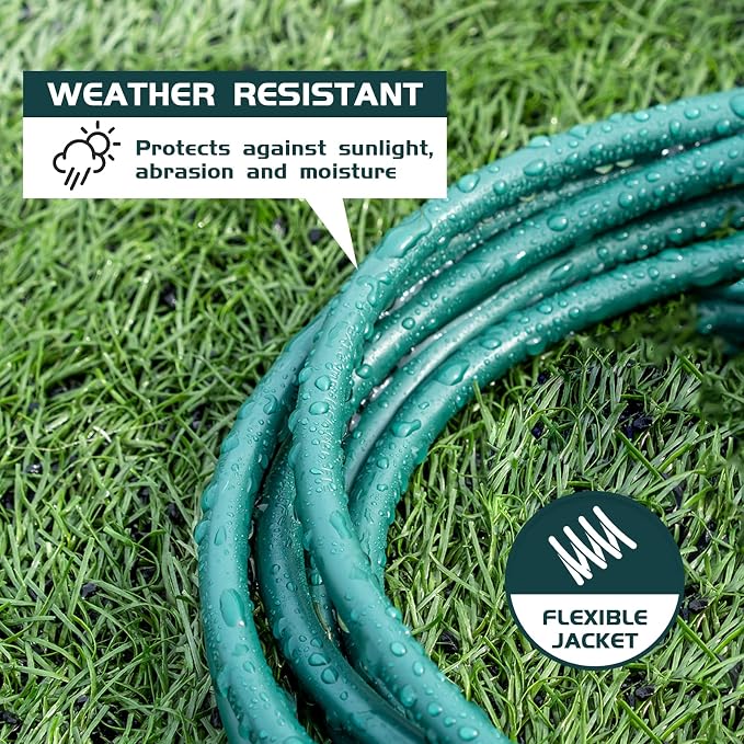 40FT Outdoor Extension Cord-16/3 SJTW Durable Green Extension Cable - Image 3