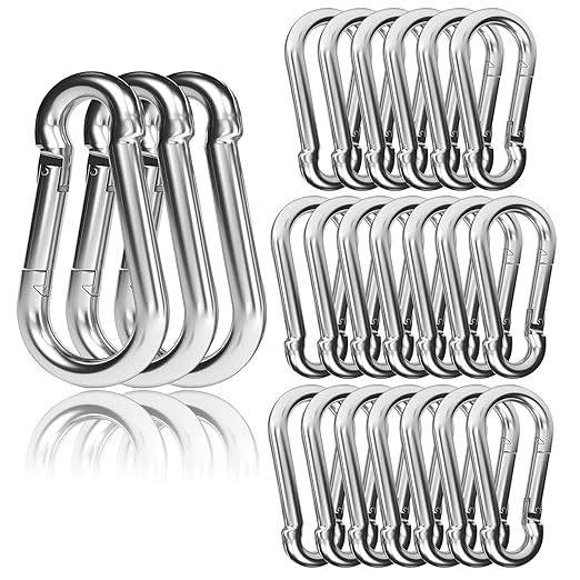 EPHECH 30PCS 4" Heavy Duty Spring Snap Hook, M10 3/8" Galvanized Steel by EPHECH