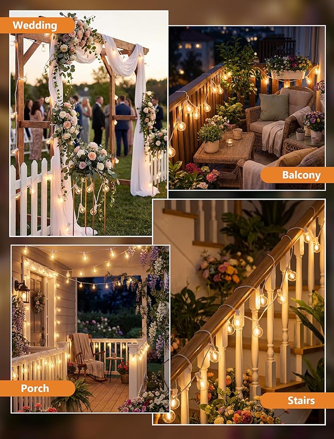 GOOTHY LED Outdoor String Lights Waterproof, 50Ft G40 Globe Patio Light Plug in - Image 7