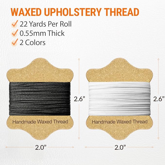 VONEEDL Upholstery Repair Kit: Waxed Sewing Thread & Heavy Duty Needles - Image 3