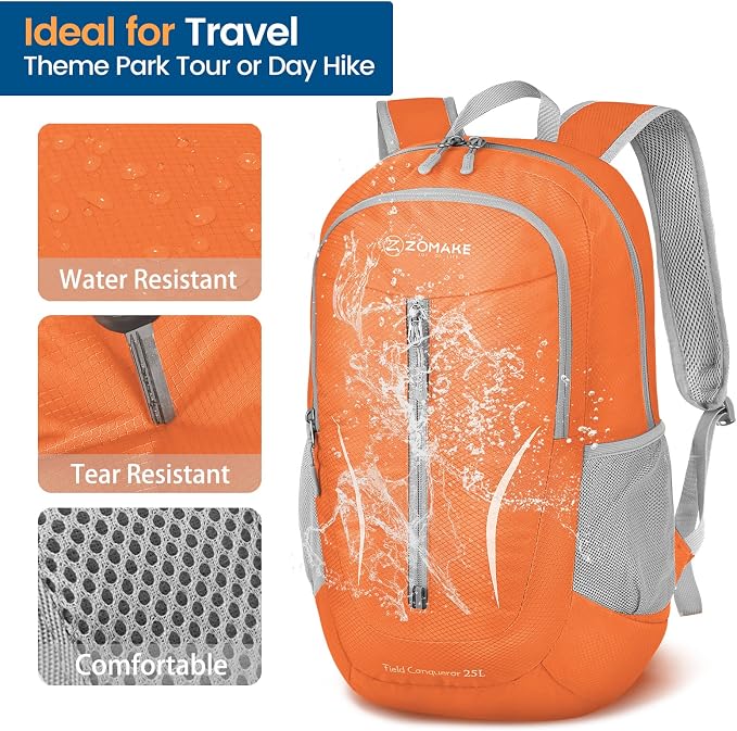 ZOMAKE Ultra Lightweight Packable Backpack 25L, Foldable Hiking Backpacks Water - Image 4
