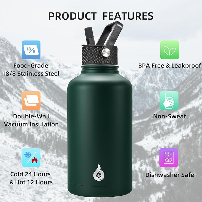 BJPKPK Half Gallon Insulated Water Bottles - Image 3