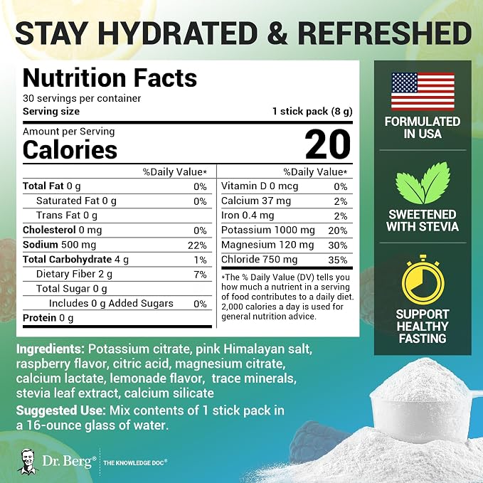 Dr. Berg Sports Hydration Electrolytes Powder w/More Salt - Image 3