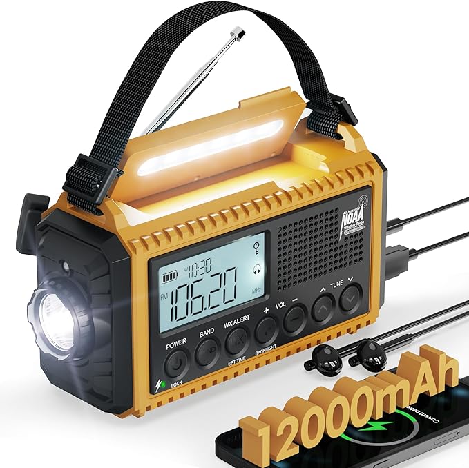 Emergency Radio, Hand Crank NOAA Weather Radio by Roxicosly