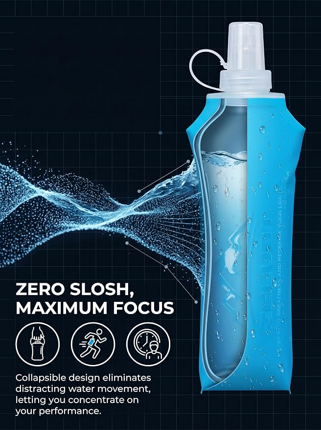 Zelvot Running Vest Soft Flask, BPA-Free 500ml Collapsible Water Bottle - Image 7