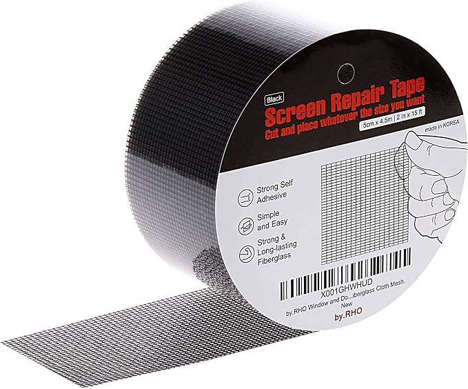 by.RHO Screen Repair Tape – Strong Self-Adhesive Window & Screen Door Repair Kit by byRHO