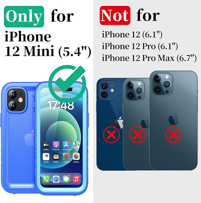 Cozycase Compatible with iPhone 12 Mini Waterproof Case - Image 2