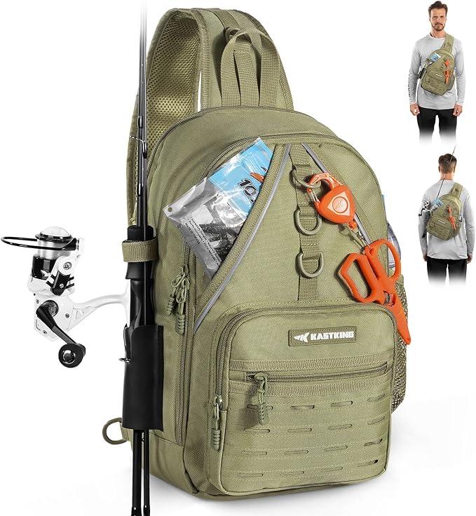 KastKing Karryall Sling Tackle Bag–Fishing Sling Pack, Fishing Backpack by KastKing
