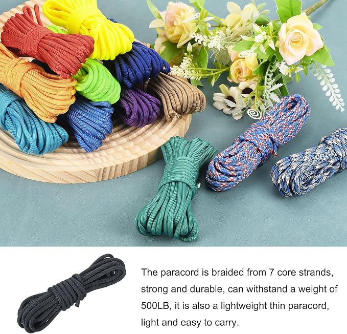 550 Paracord Rope 10ft, 4mm Thin Paracord Nylon Cord 7-Strand Core - Image 3
