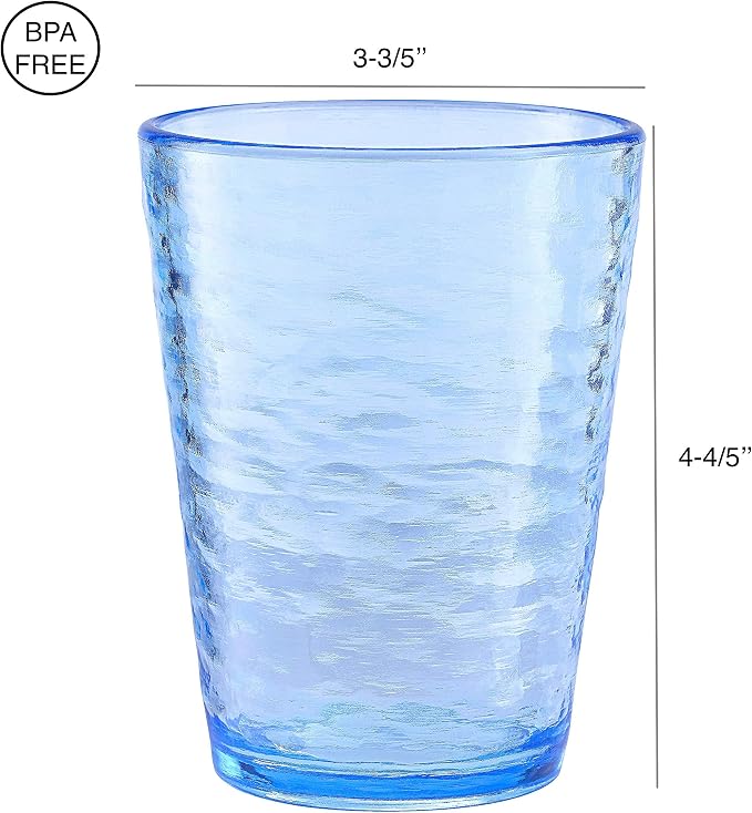 KLIFA- RIPPLE- 16 ounce, Acrylic Tumbler Drinking Glasses Cups, Stackable - Image 6