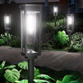 NEWMESSI 4 Pack Solar Pathway Lights Outdoor, Modern Super Brightness LED Path by NEWMESSI