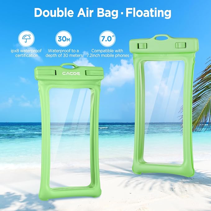 CACOE Floating Universal Waterproof Phone case 2 Pcs-Up to 7.0", Phone Pouch - Image 4