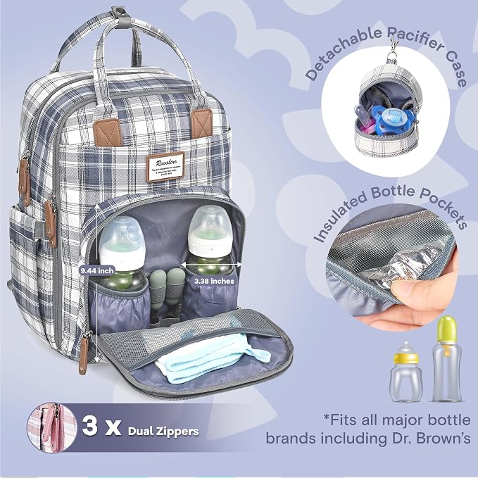 RUVALINO Diaper Bag Backpack, Large Capacity, Waterproof - Image 3