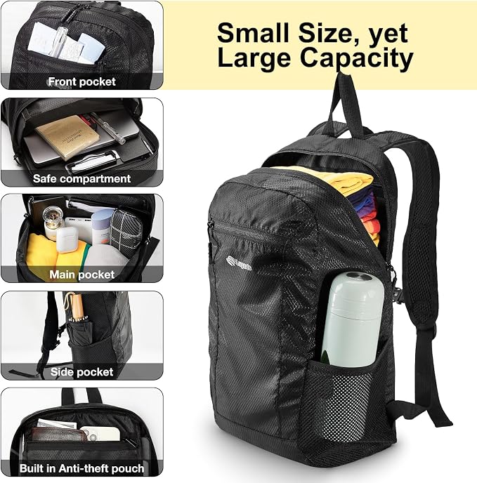 VPBAGE 15L Water-resistant Hiking Daypack, Small Backpack Travel Outdoor - Image 4