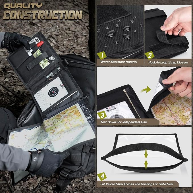 LIVANS Tactical Pouch Military Map Case Holder Army Foldable Map Storage Pouch - Image 3