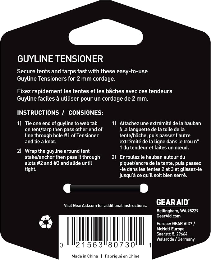 GEAR AID Guyline Tensioner Use to Quickly Secure Tents, and Set Up a Taut - Image 3