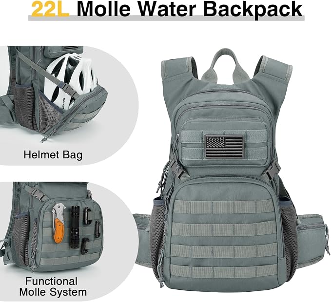 CVLIFE Hydration Backpack with 3L TPU Tactical Water Bladder, 22L Hiking - Image 2