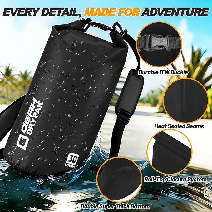 Waterproof Dry Bag, 5L/10L/20L/30L/40L Roll Top Lightweight Storage Backpack - Image 4