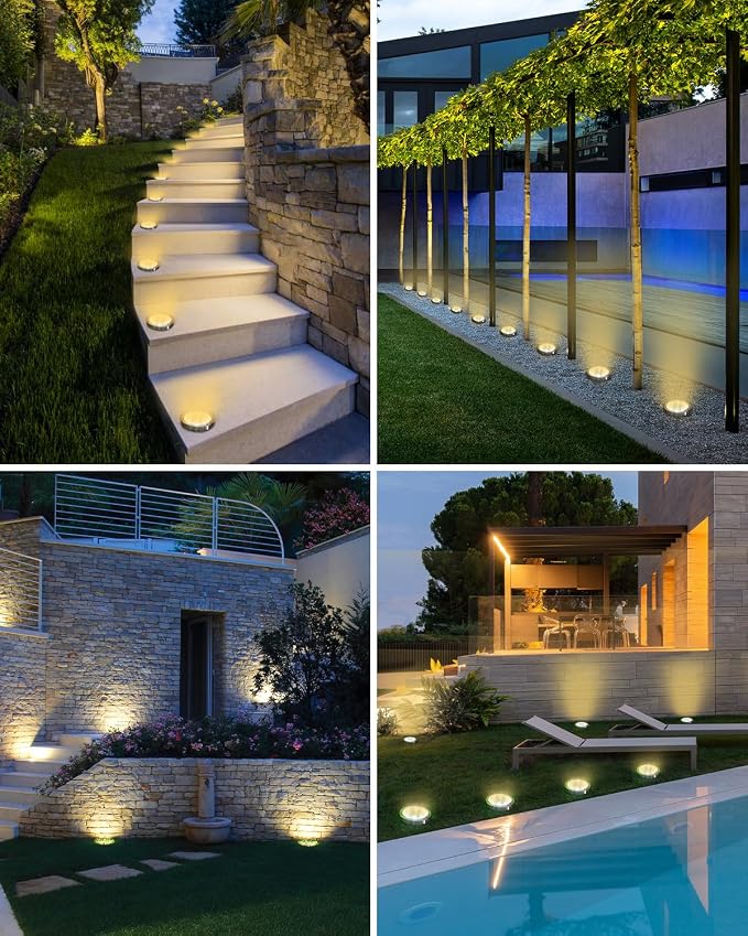 btfarm 2 Pack Solar Lights Outdoor, 8 LED Solar Ground Lights IP65 Waterproof - Image 5