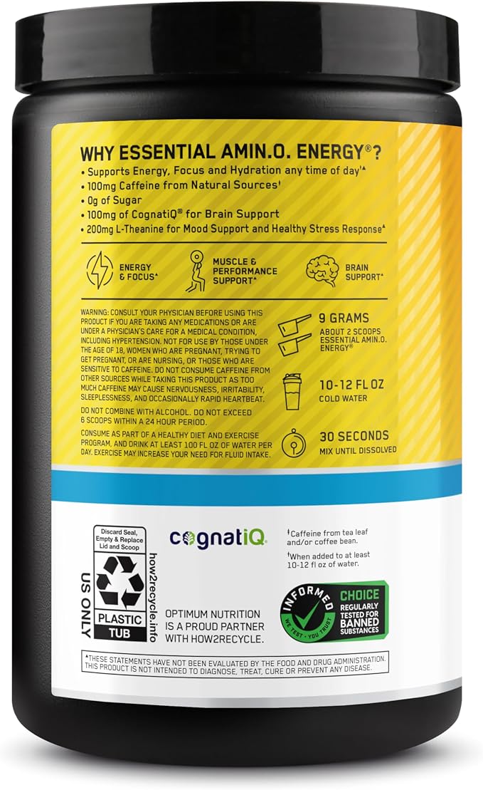 Optimum Nutrition Amino Energy Powder Plus Focus, - Image 4