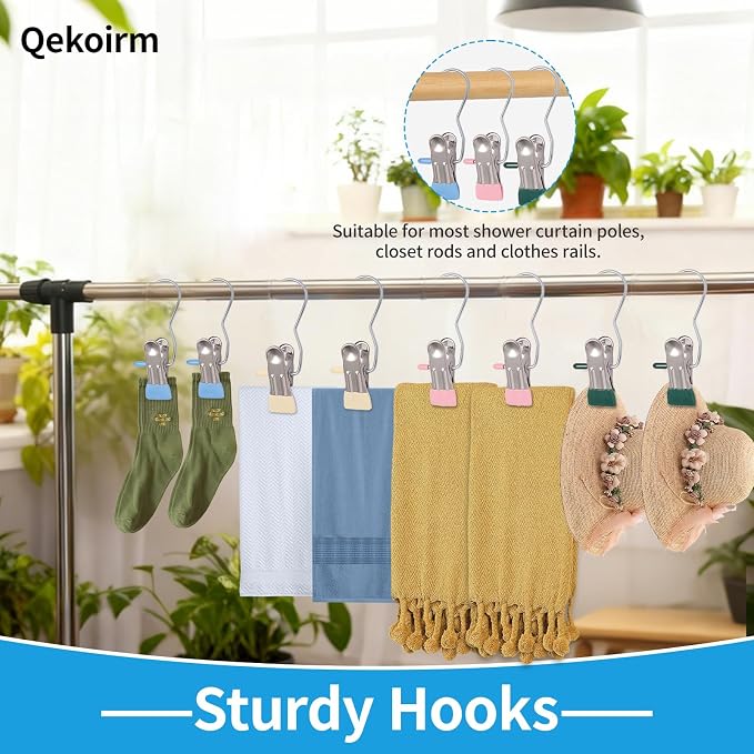 30 Pack Heavy Hanger Clips for Closet, Laundry Hooks Hanging Clips with - Image 7