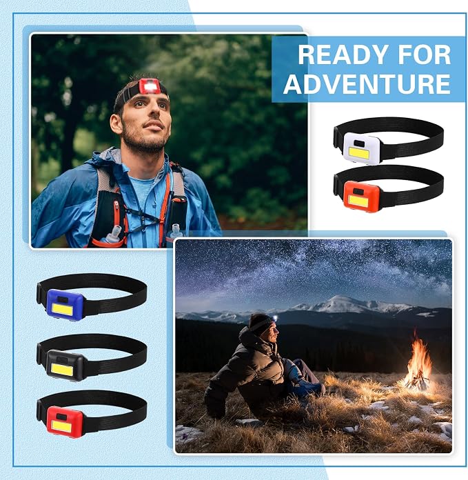 Treela 30 Pieces Led Headlamp Flashlight Outdoor Head Lamp Adjustable Headband - Image 3