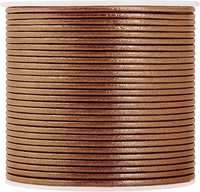 Mandala Crafts Round Genuine Bronze Leather Cord - Image 2