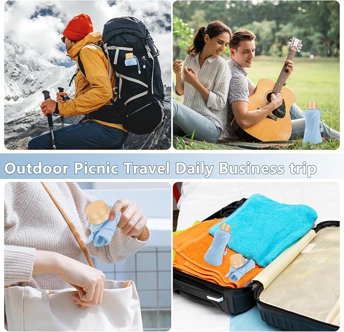 Collapsible Water Bottles, Leak Proof, Reuseable BPA Free Silicone Foldable - Image 7