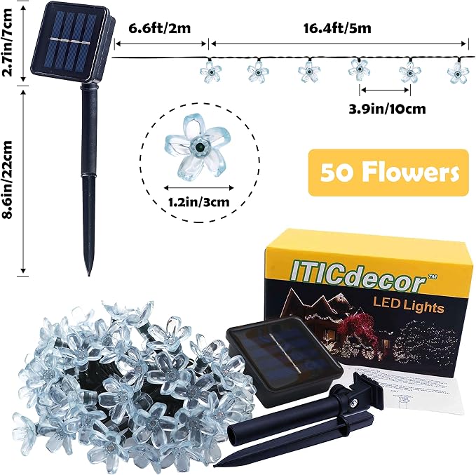 ITICdecor Solar Flower String Lights - Image 7