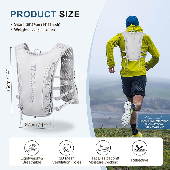 BECOJADDE Running Vest Hydration Backpack - Image 4