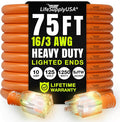 75ft Outdoor/Indoor Extension Cord 16/3 Gauge Heavy Duty 3 Prong SJTW, by LifeSupplyUSA