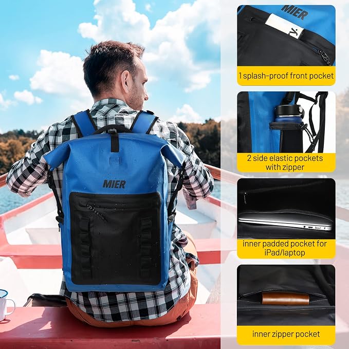 MIER Dry Bag Waterproof Backpack 30L Dry Sack Heavy Duty Roll-Top Closure - Image 3