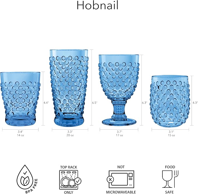 Hobnail Acrylic Wine Glass - Image 4