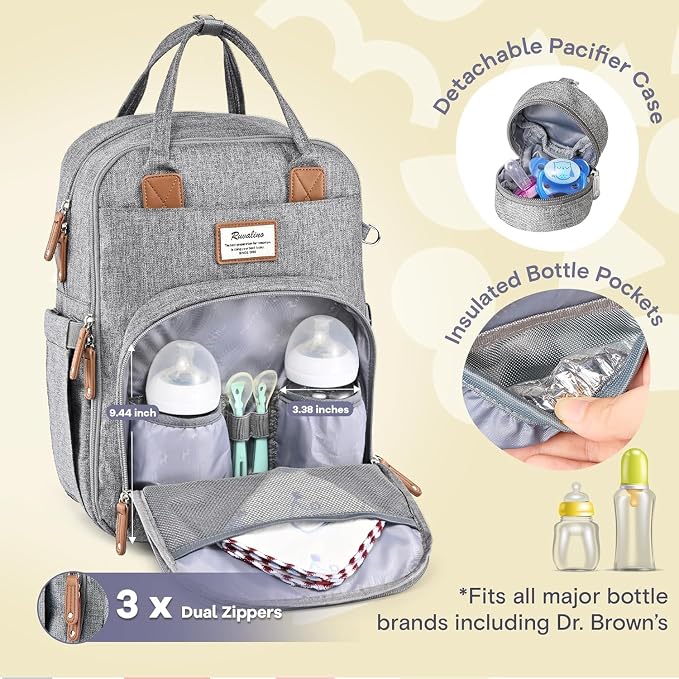 RUVALINO Diaper Bag Backpack-Expandable Baby Bag - Image 4
