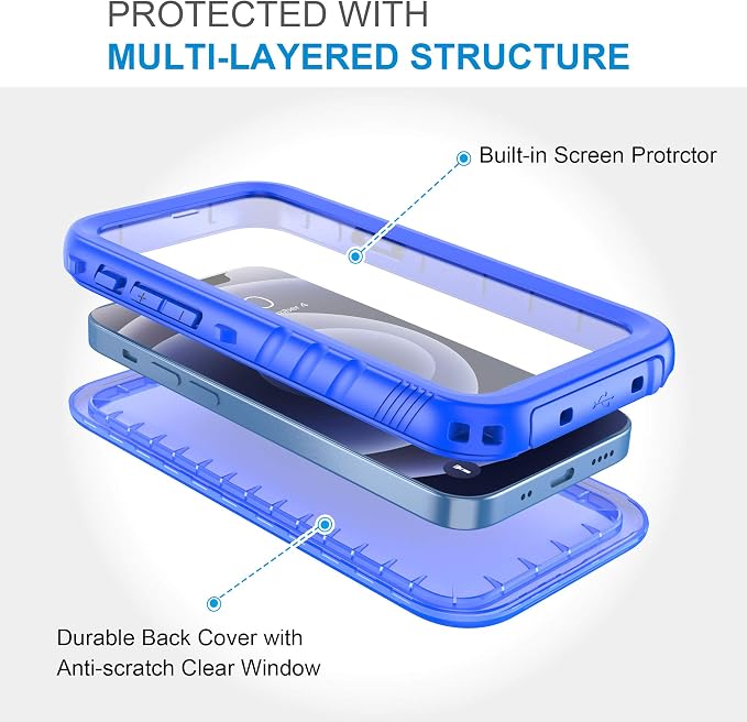SPORTLINK for iPhone 12 Mini Waterproof Case, Full Body Shockproof Dustproof - Image 4