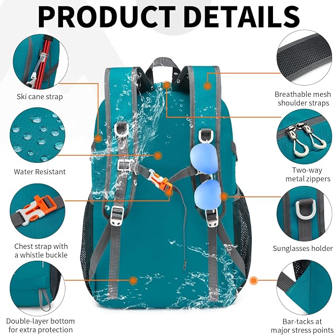 35L Lightweight Packable Backpack – Durable Foldable Daypack - Image 3