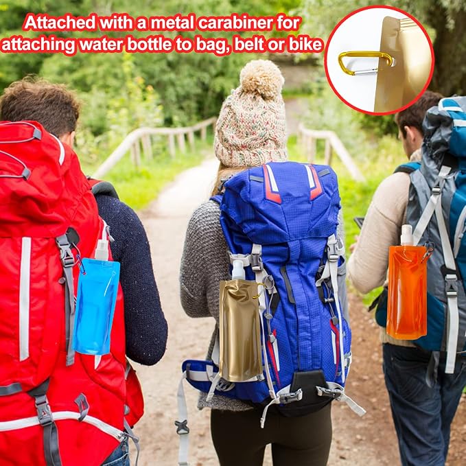 smilixin 10 Pack Collapsible Water Bottles, Reusable Drinking Water Bags - Image 5
