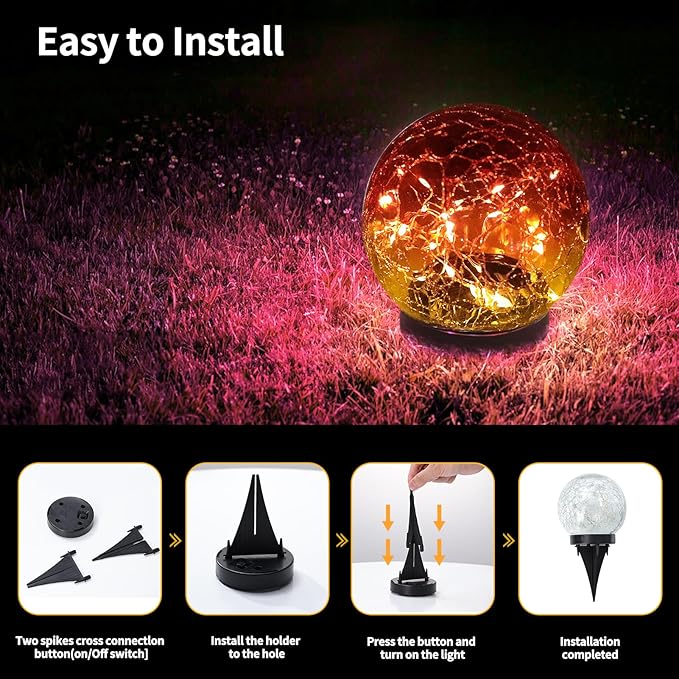 JKIMK Solar Globe Lights Outdoor Waterproof-Solar Balls - Image 4