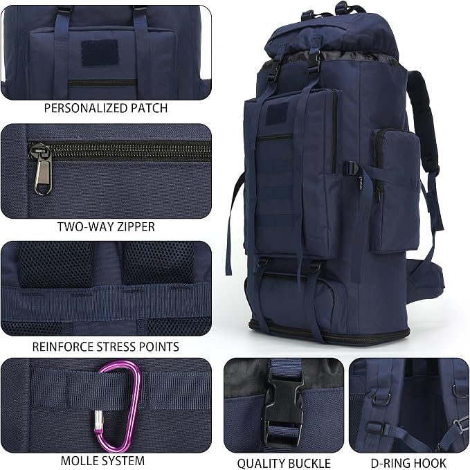 Hiking Backpack for Men 70L/100L Camping Backpack Military Rucksack Molle 3 - Image 6