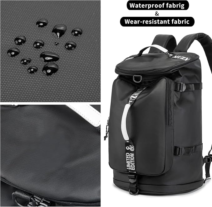 Gym Duffle Bag Waterproof black Laptop Backpack Suitable - Image 6