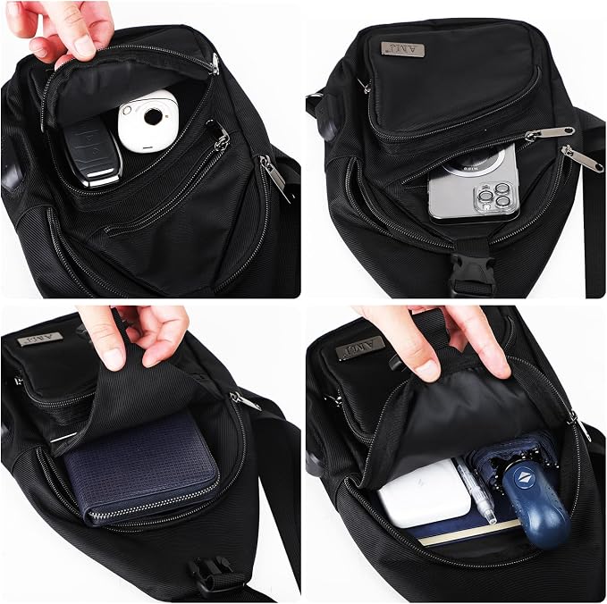 AMJ Crossbody Sling Bag Men Women, Casual Shoulder Backpack, Chest Daypack - Image 5
