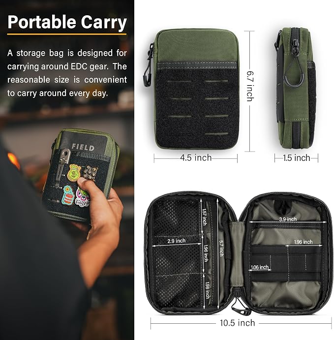 TACTICAL GEEK EDC Compact Waist Pocket Pouch, Men EDC Pouch Organizer, Utility - Image 3