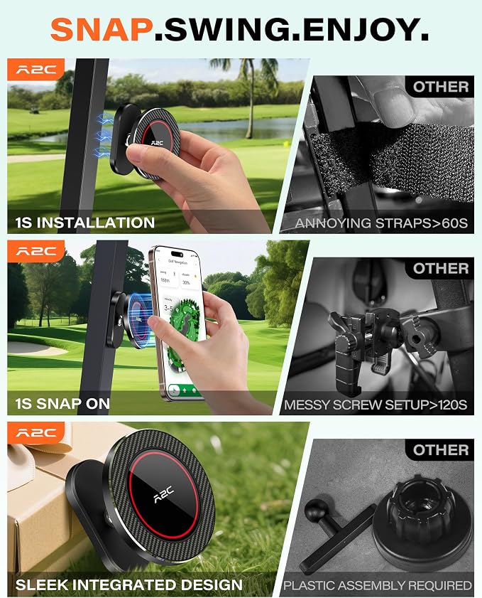 A2C Alloy Magnetic Golf Cart Phone Holder - Image 3