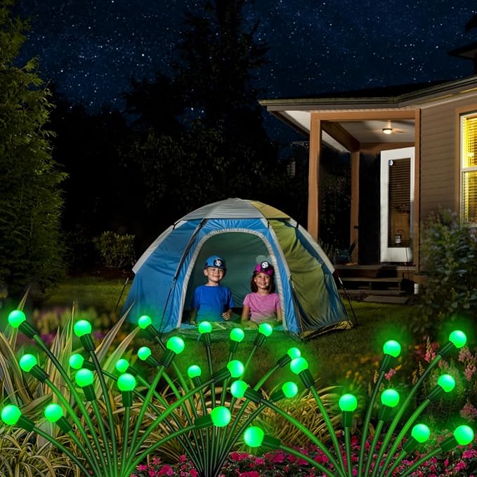 Solar St Patricks Day Lights Outdoor, 6 Pack 48 LED Solar Green Firefly Lights - Image 7